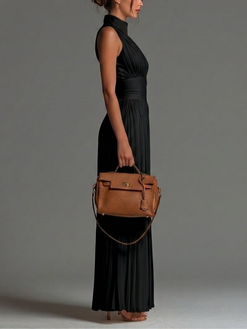 Nicole - Black Wide-Leg Chiffon Jumpsuit