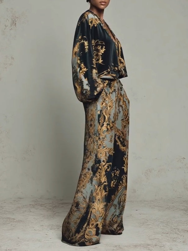 Isabella – Baroque Two-Piece Flowing Set