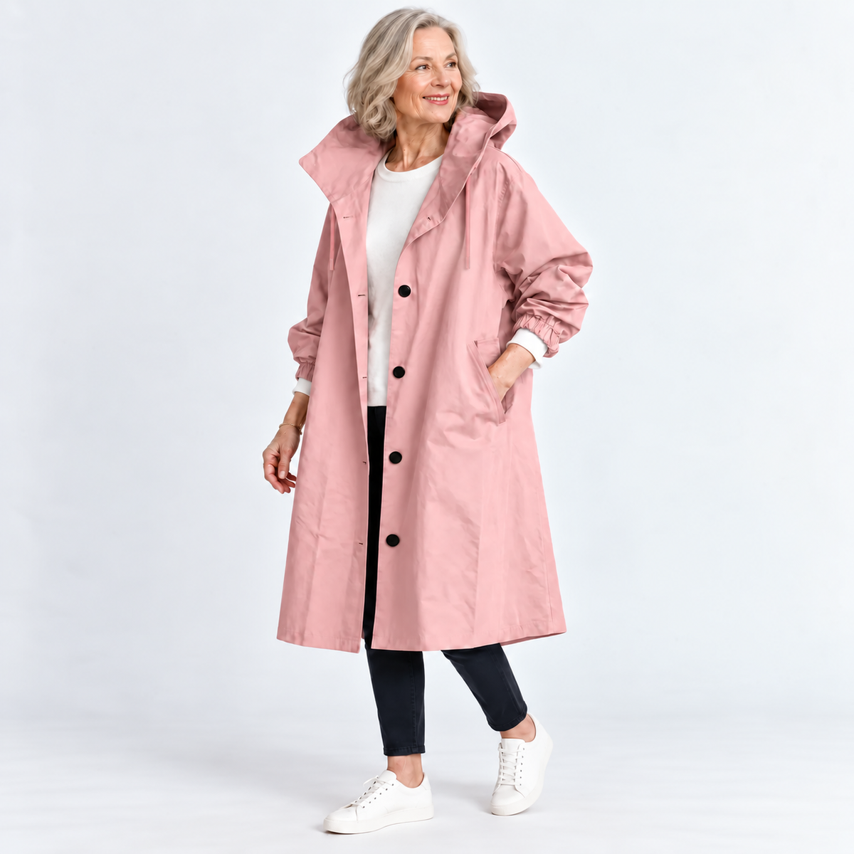 Briana – Hooded Longline Trench Coat