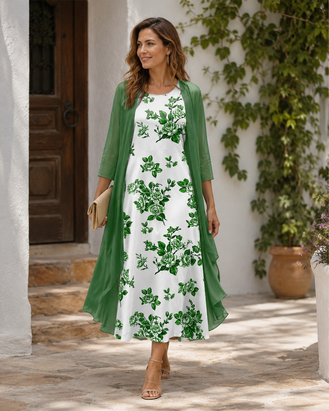 Maggie - Elegant Two-Piece Chiffon Maxi Dress