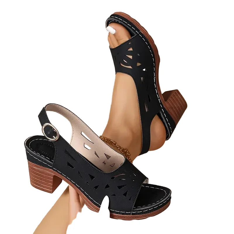 Crissy - Ankle Strap Sandals With Block Heel