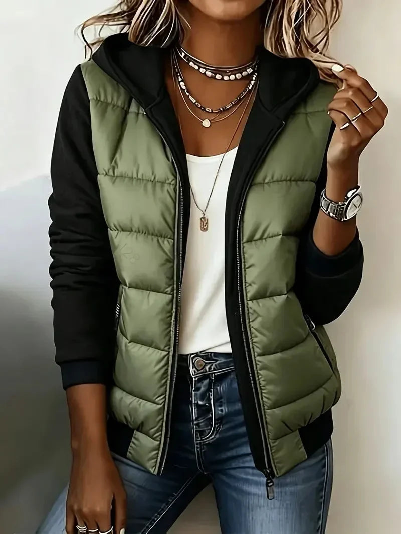 Parker – Padded Color-Block Jacket with Hood
