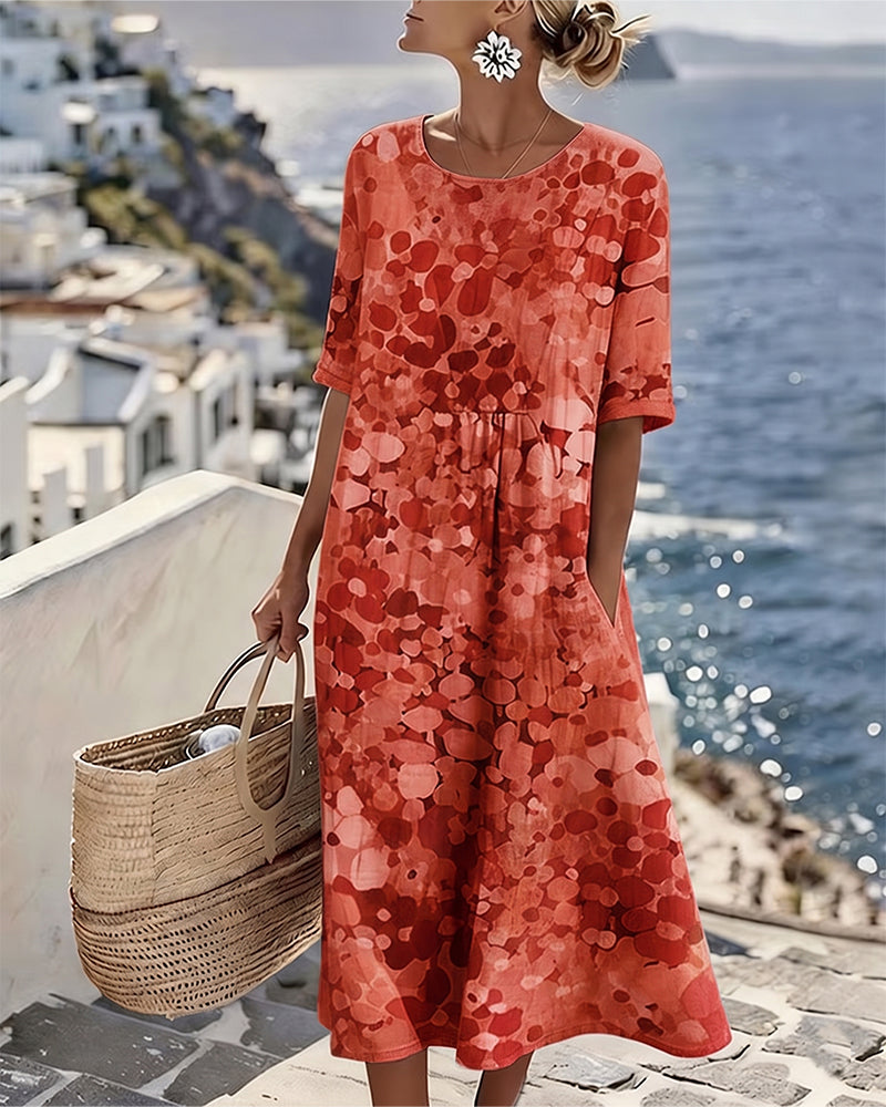 Freya - Printed Flowy Midi Dress