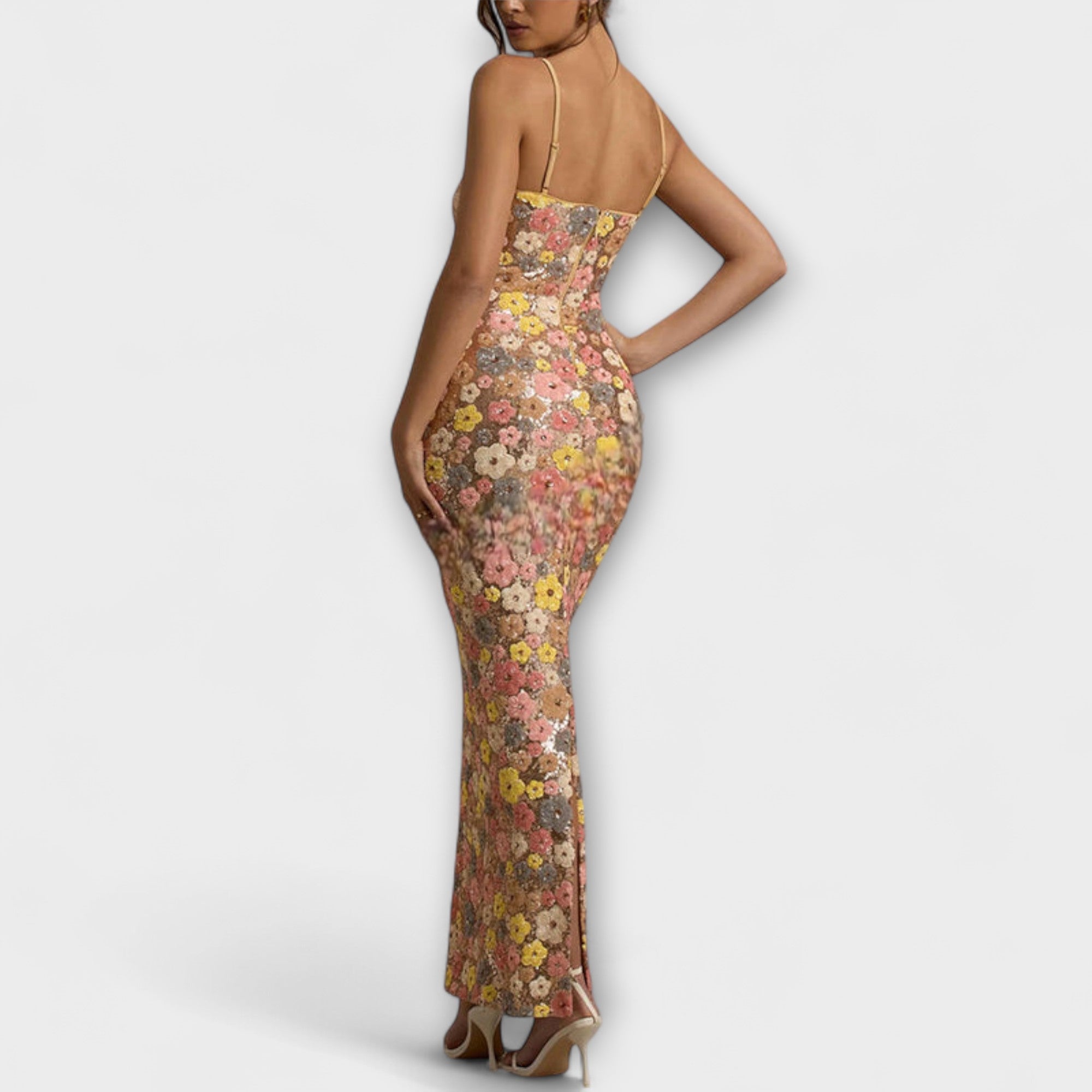 Elaira – Sequin Maxi Dress with Split Hem