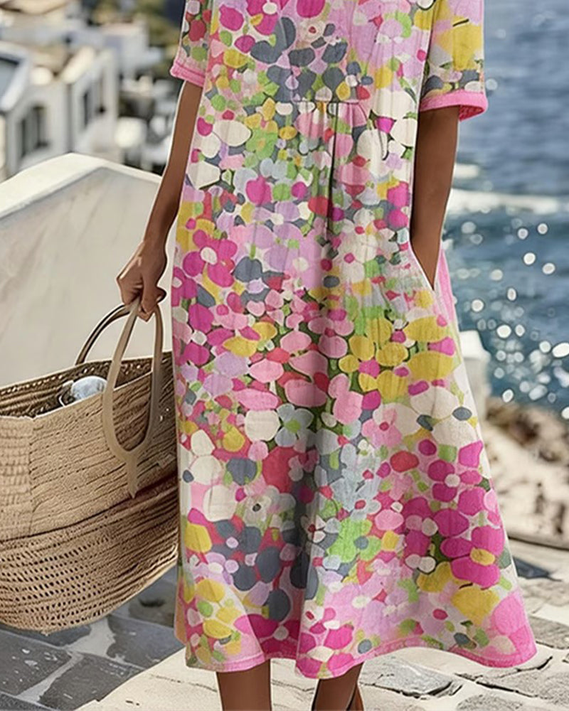 Freya - Printed Flowy Midi Dress