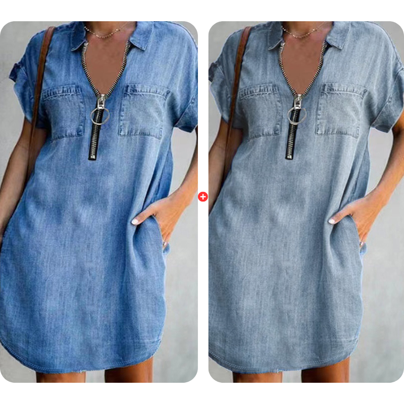 Clara - Relaxed Denim Shirt Dress