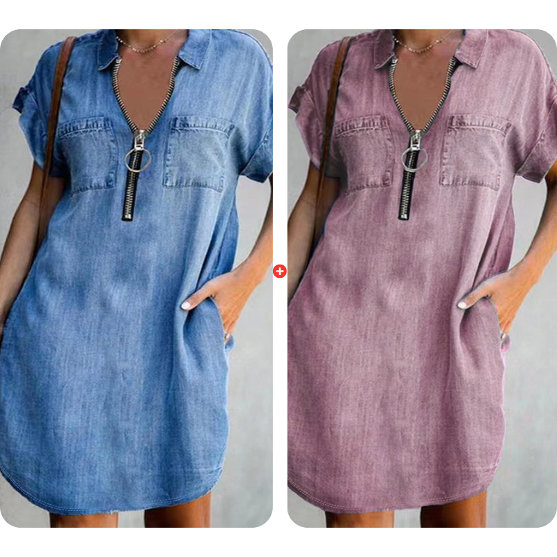 Clara - Relaxed Denim Shirt Dress