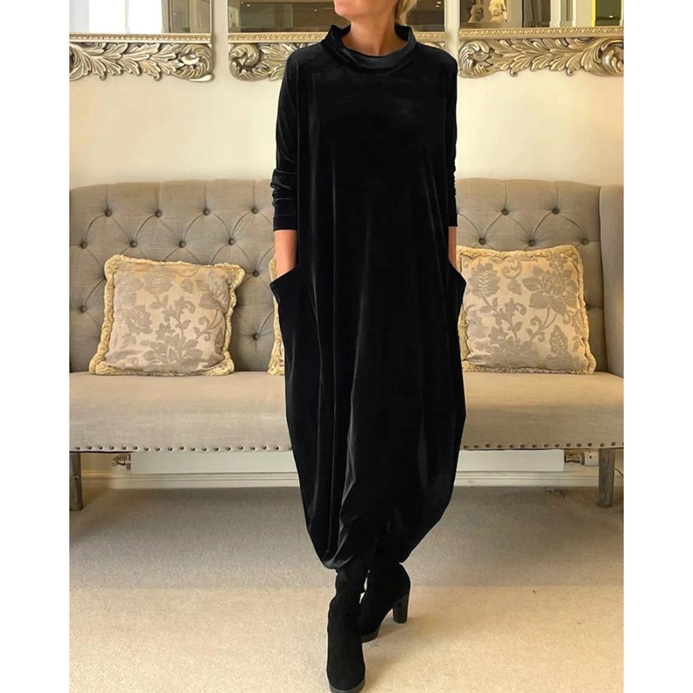 Amella – Elegant Velvet Winter Dress