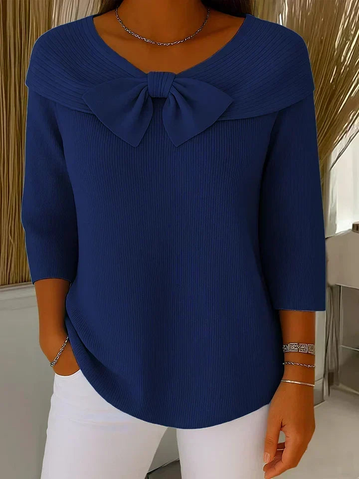 Palmer – Bow Neck Ribbed Sweater