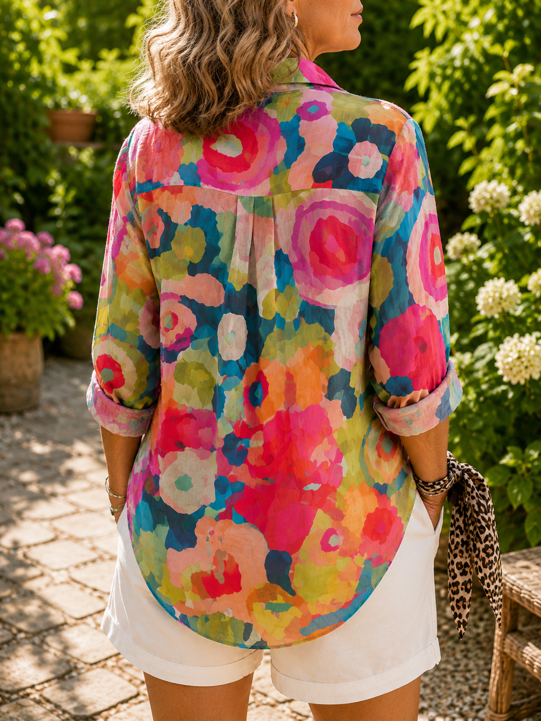Annie - Vibrant Artistic Button-Up Blouse