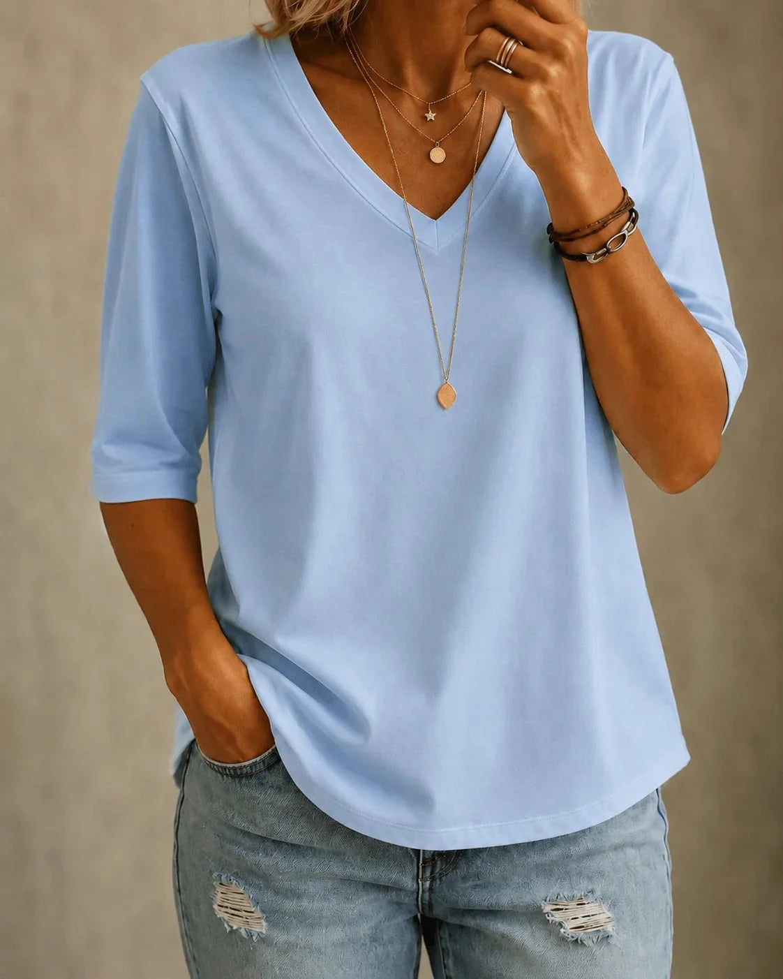 Mariah - Classic V-Neck Tee