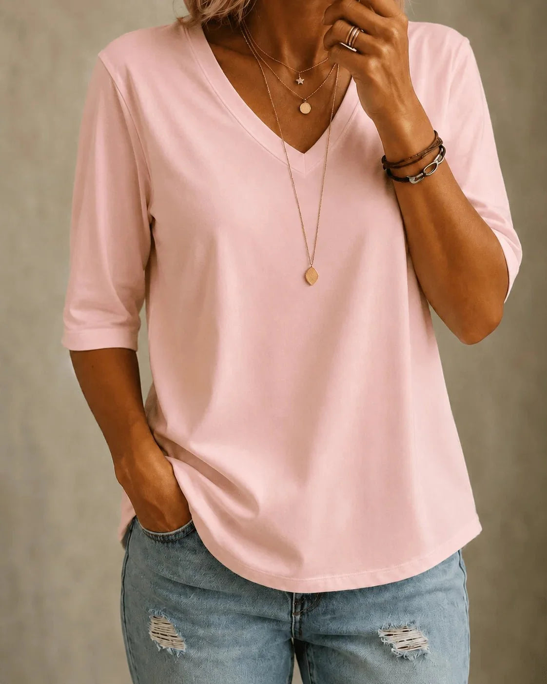 Teresa - Classic V-Neck Tee