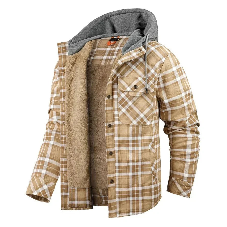 Austin – Lightweight Hooded Plaid Jacket