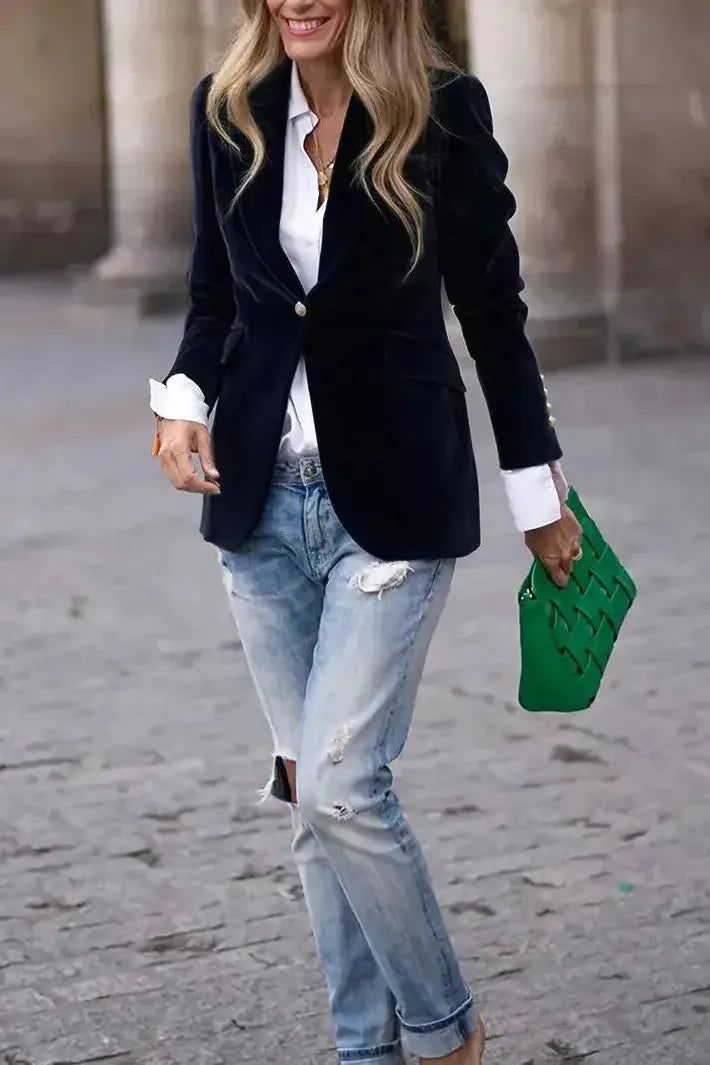 Lia – Velvet Tailored Blazer