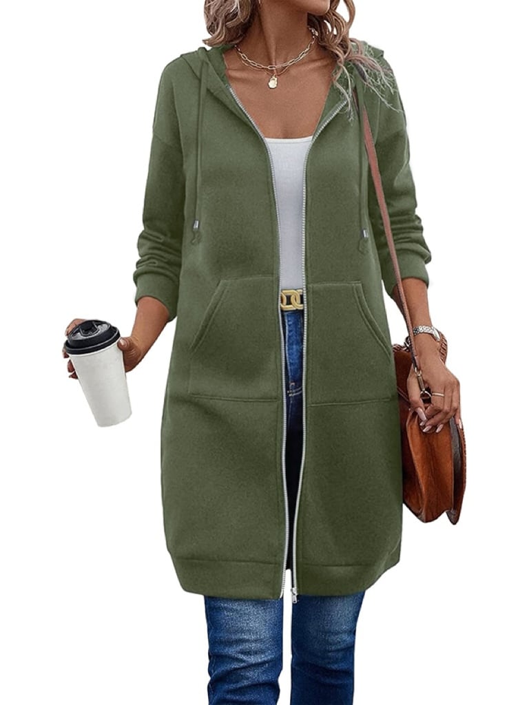 Agnes – Long Fleece Hooded Jacket