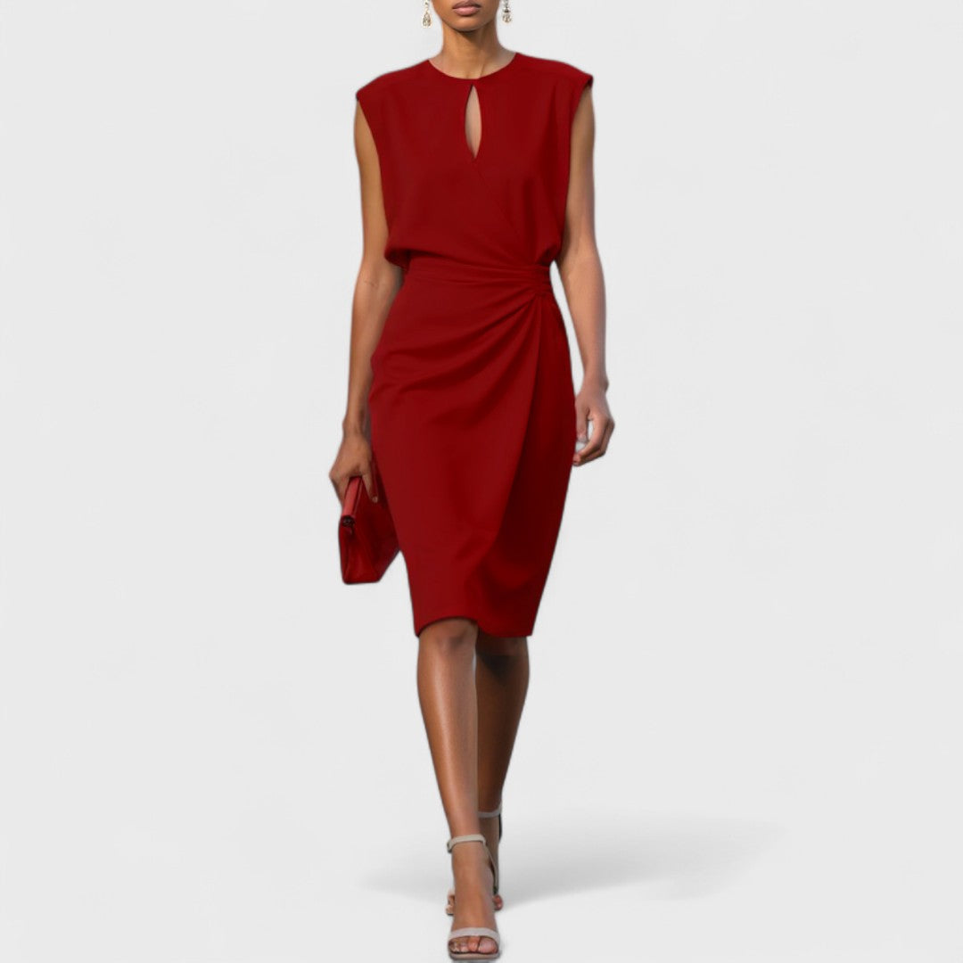 Zalie – Elegant Midi Dress with Refined Details
