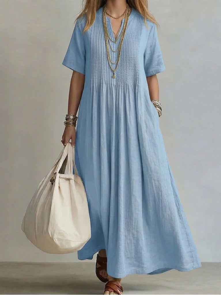 Elin - Flowing Pleated Elegant Dress