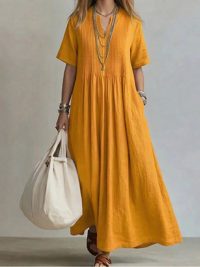 Elin - Flowing Pleated Elegant Dress