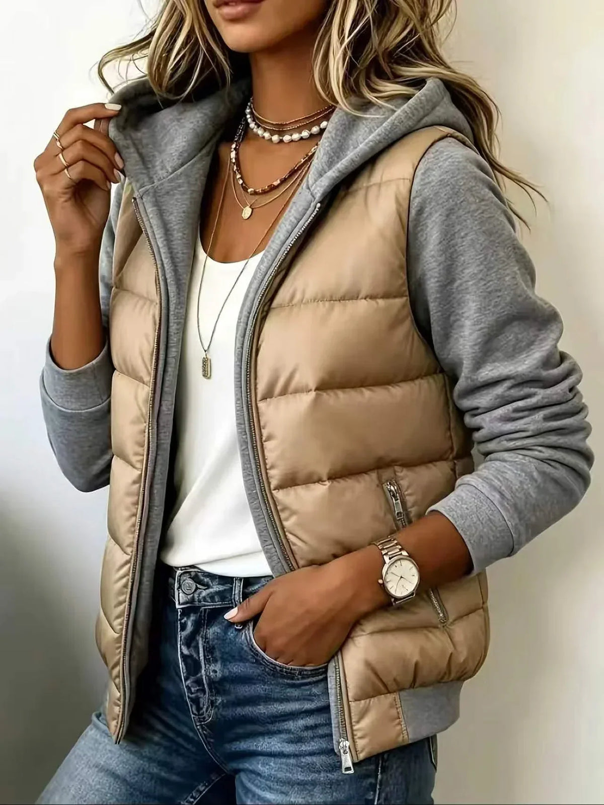 Parker – Padded Color-Block Jacket with Hood