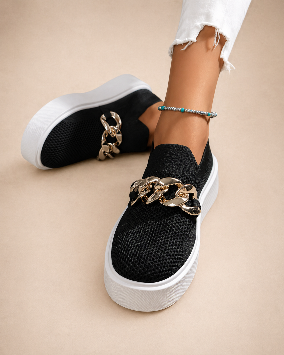Scarlett - Loafers with Metal Chain Detail