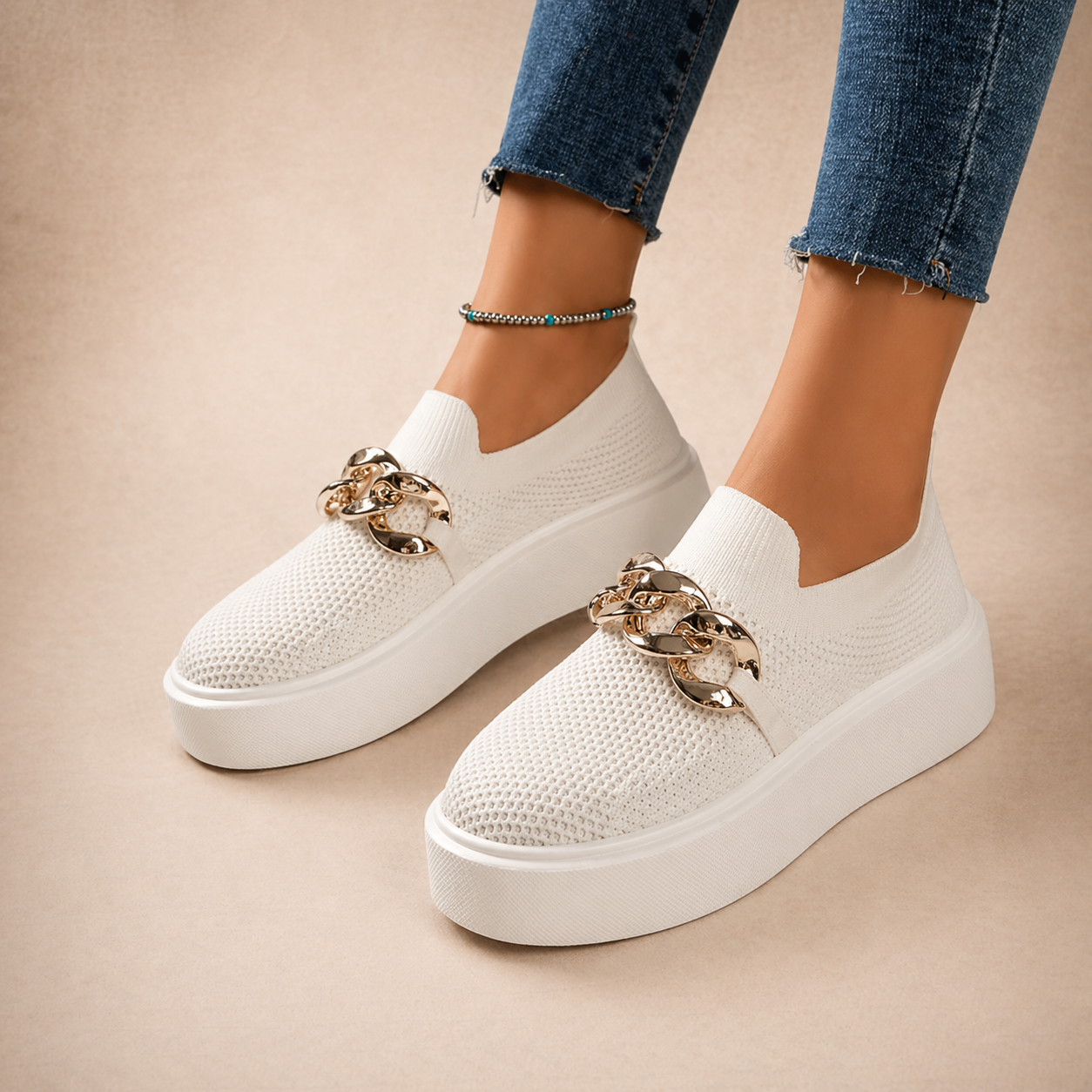 Scarlett - Loafers with Metal Chain Detail