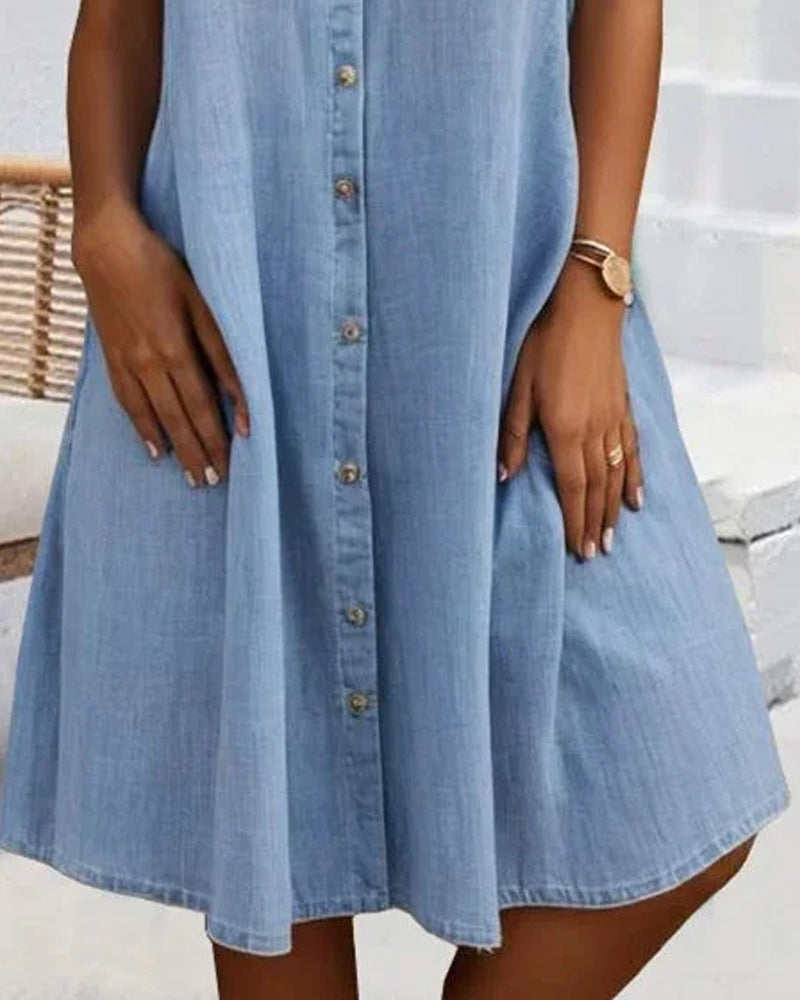 Lena - Casual Denim Shirt Dress