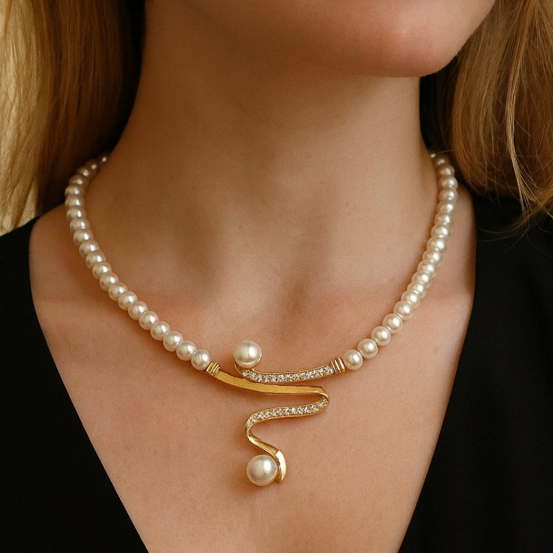 Elie - Elegant Natural Pearl Necklace Set