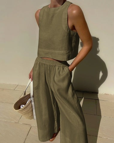 Artemis – Lightweight Summer Set with Flowing Pants and Structured Top
