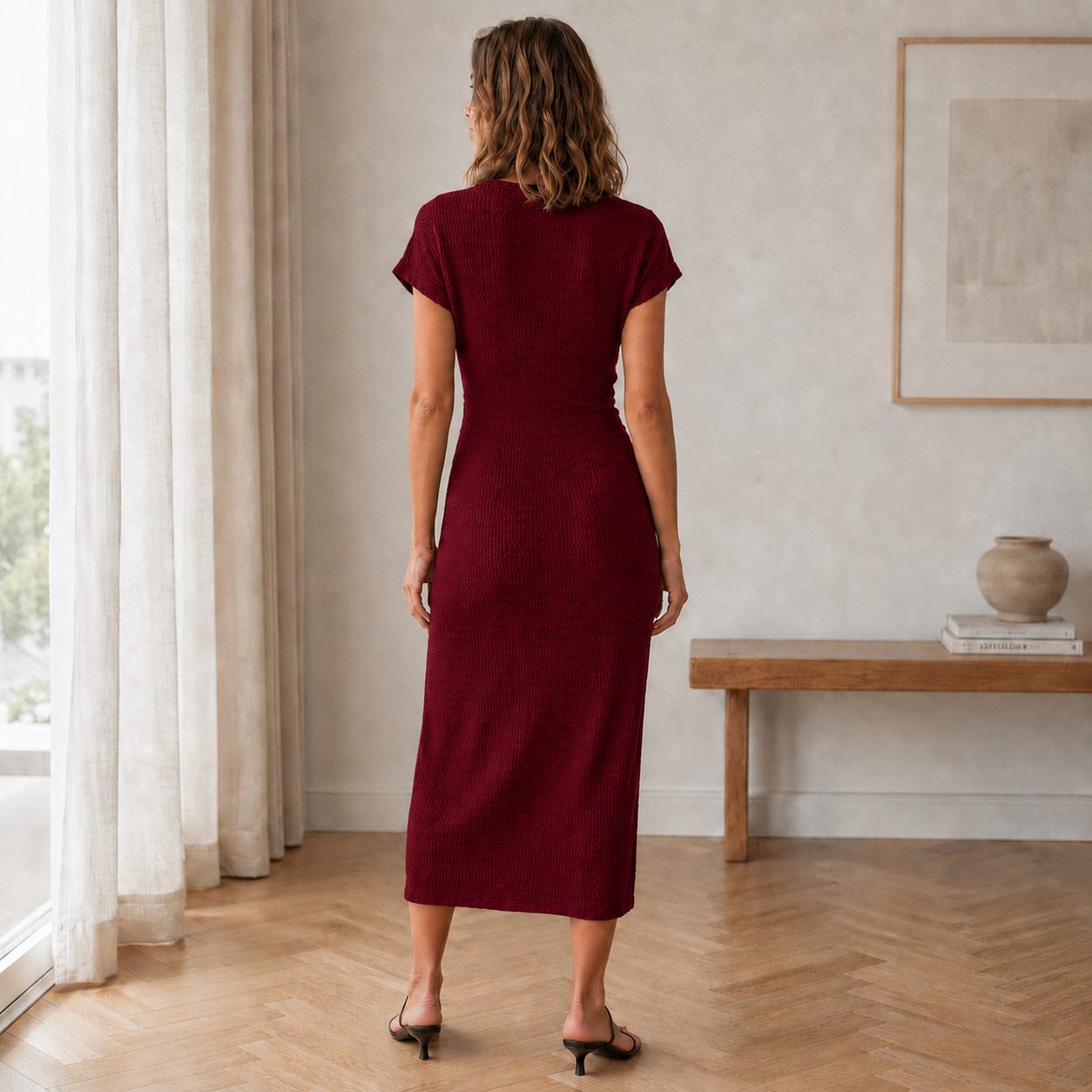Pricila - Ribbed Knotted Midi Dress