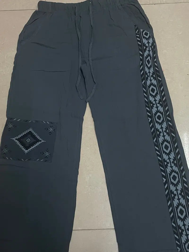 Patrick – Relaxed Ethnic Pants with Geometric Details
