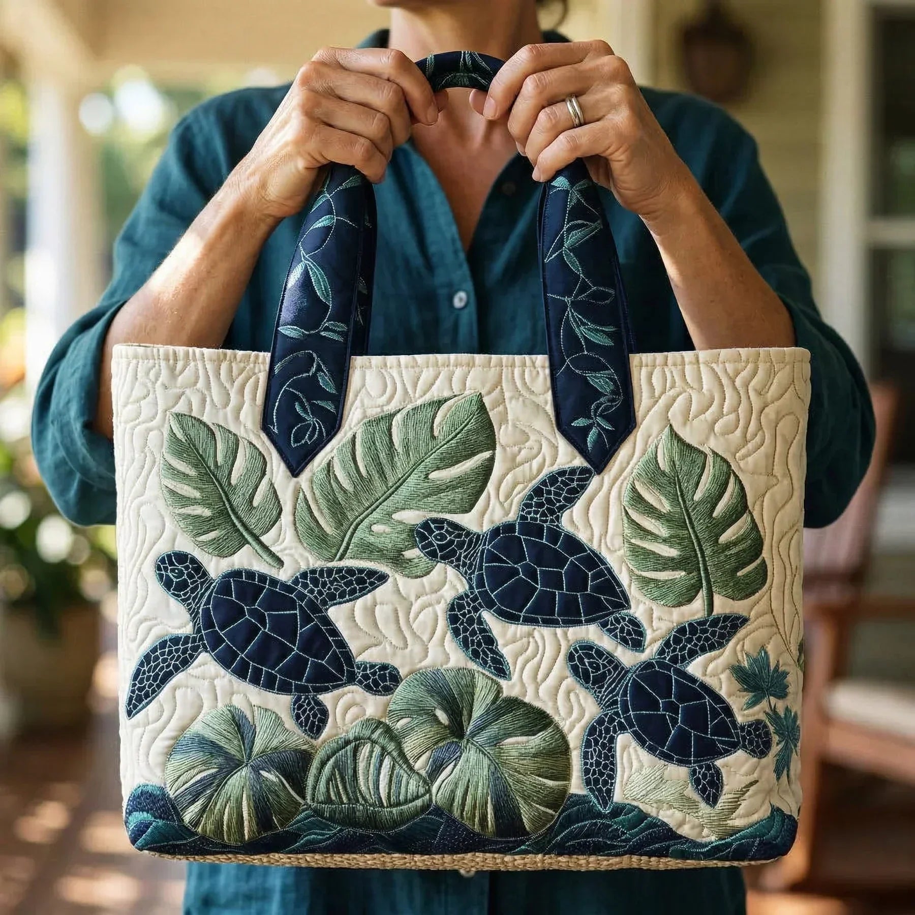 Fifi – Sea Turtle Grace Handmade Tote Bag