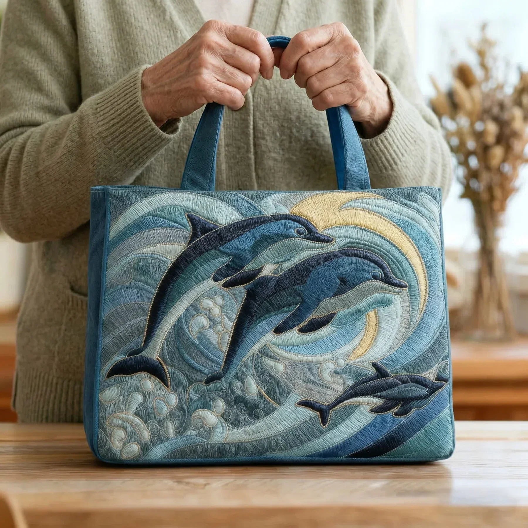 Taffy – Ocean Dolphin Handmade Tote Bag