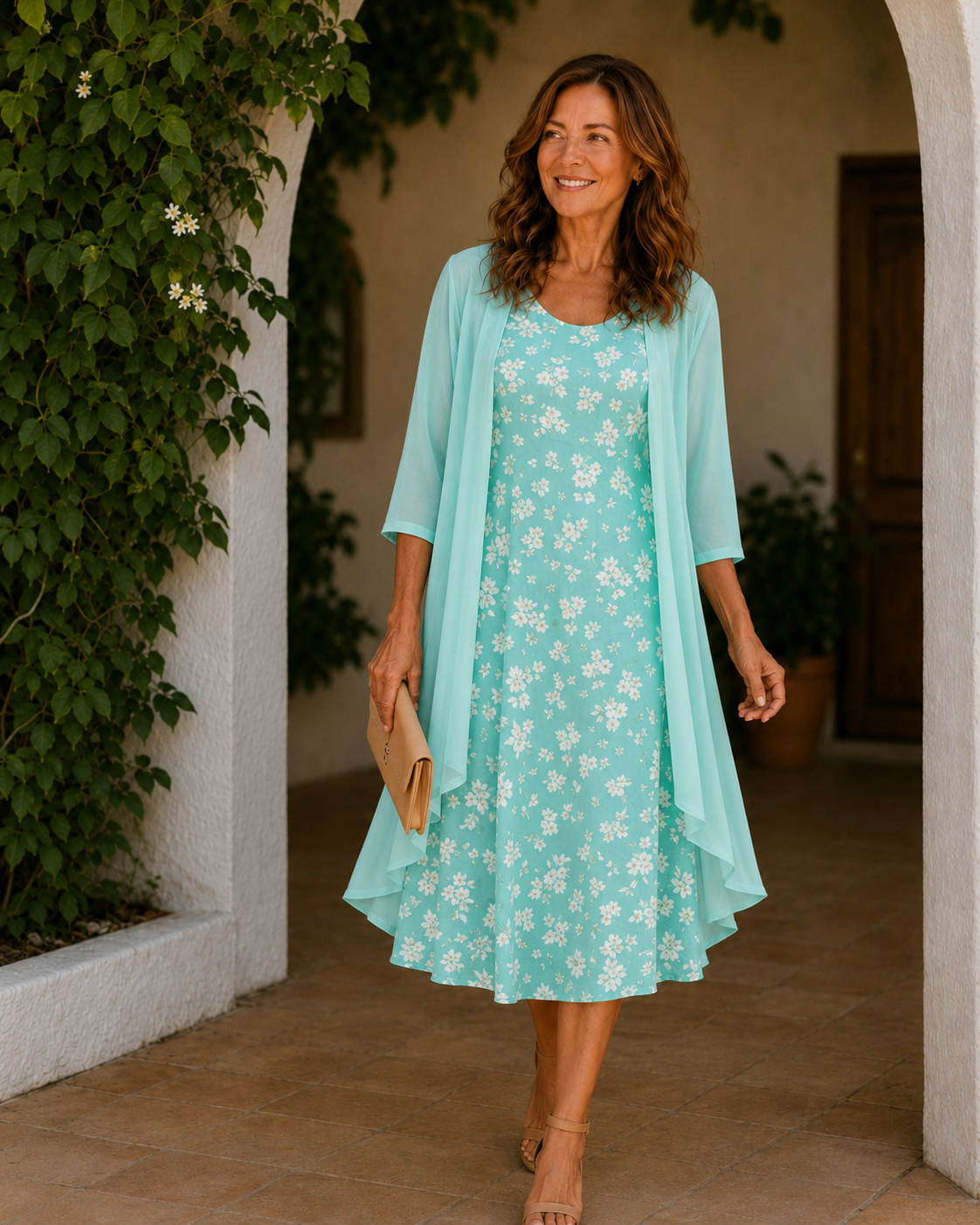 Madie - Elegant Two-Piece Chiffon Maxi Dress