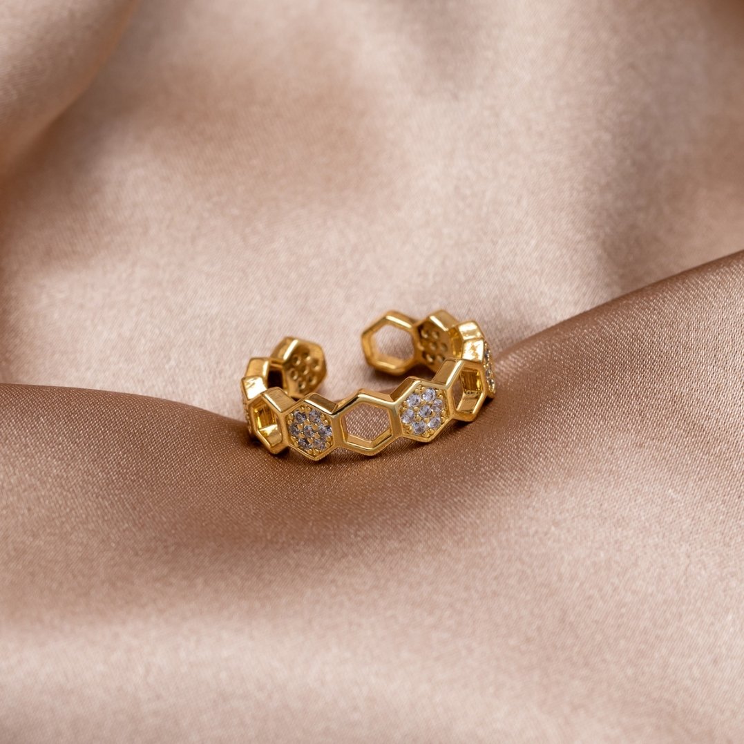 Bea – Gold & Crystal Ring