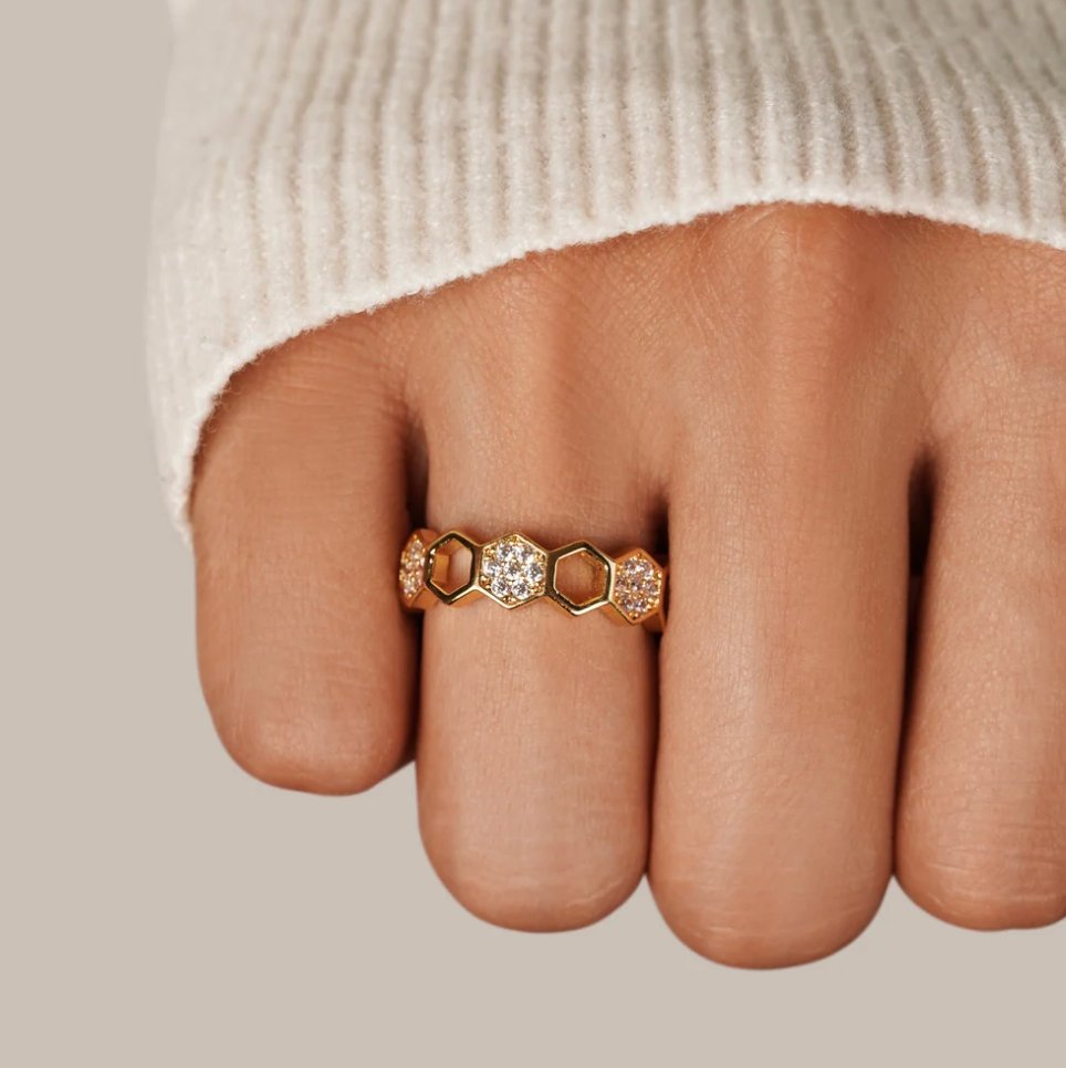 Bea – Gold & Crystal Ring