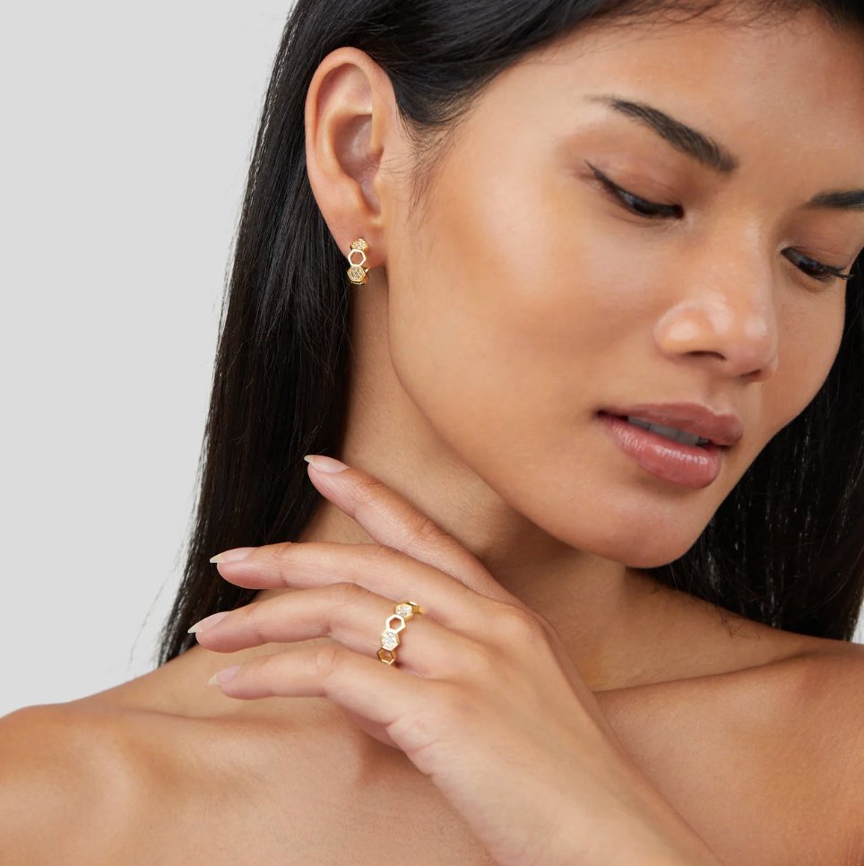 Bea – Gold & Crystal Ring