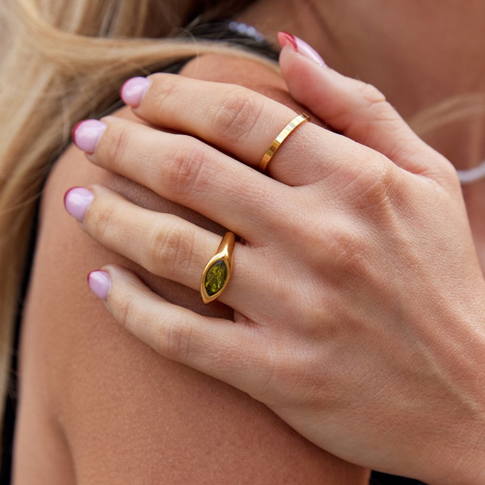 Zia - Green Crystal Ring