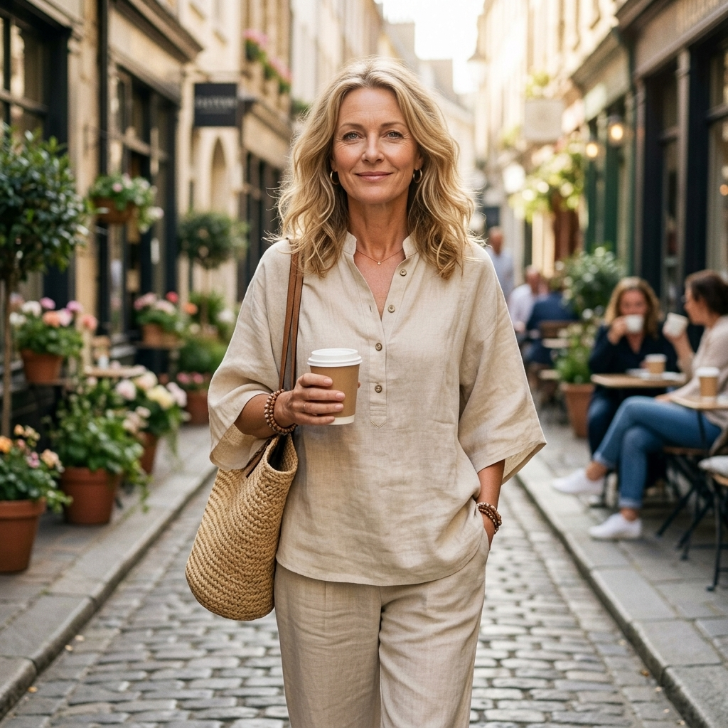Kate - Cotton and Linen Casual Set