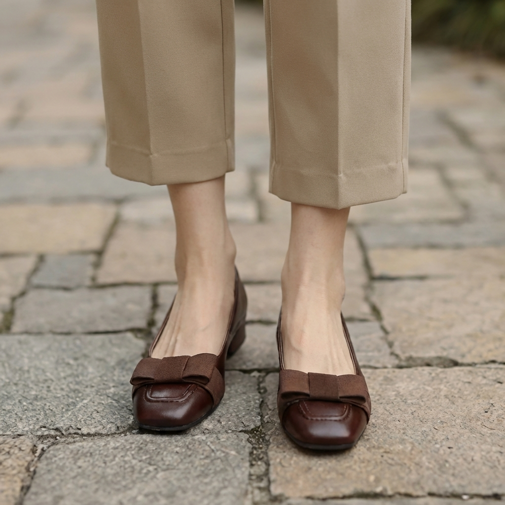Cara - Bow Leather Flats
