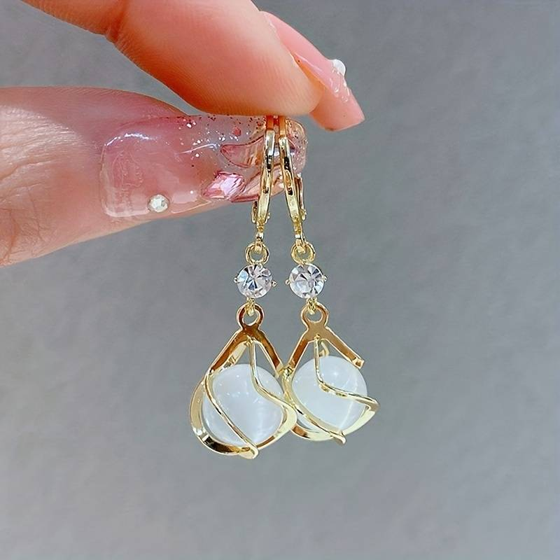 Emery – Earrings with White Opal