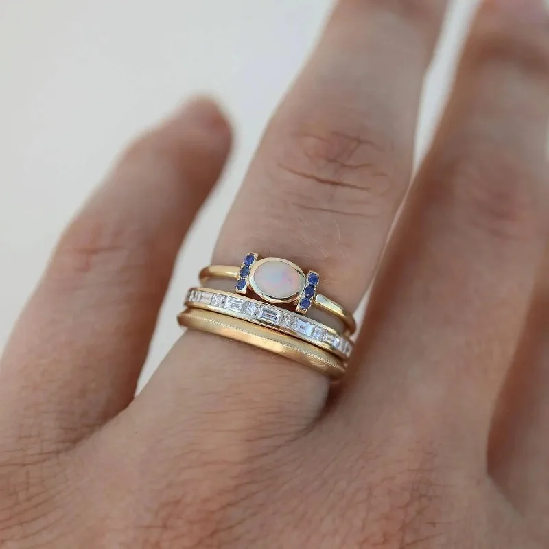 Olivia - Vintage Gold Opal Ring Set