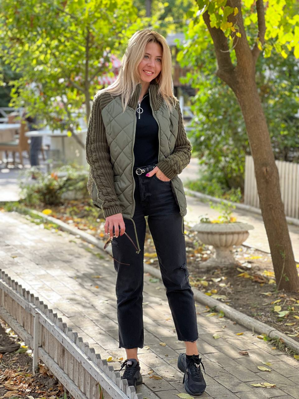 Naomi – Patchwork Knitted Jacket for Women