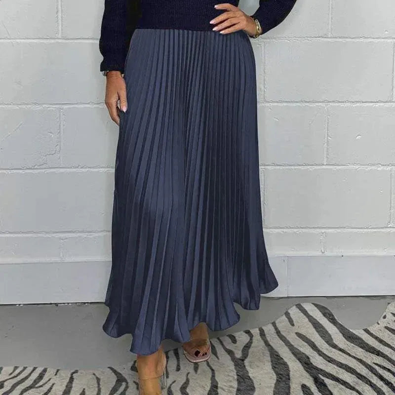 Kailey – Maxi Dress with Sweater Top and Pleated Skirt