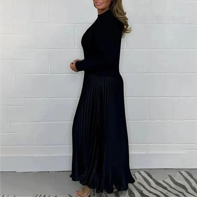 Kailey – Maxi Dress with Sweater Top and Pleated Skirt