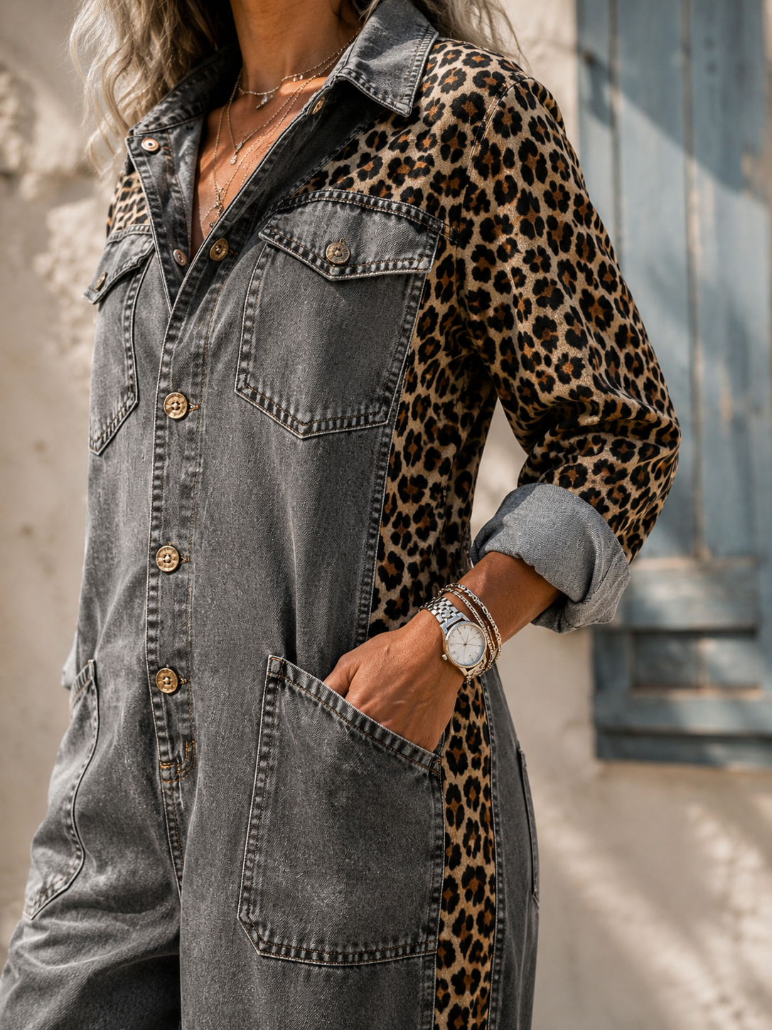 Emma – Relaxed Denim One-Piece Jumpsuit