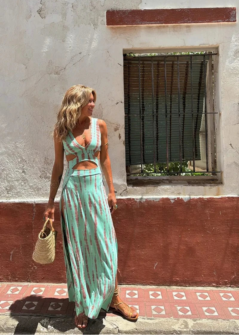 Yssa – Tie-Dye Maxi Wrap Dress