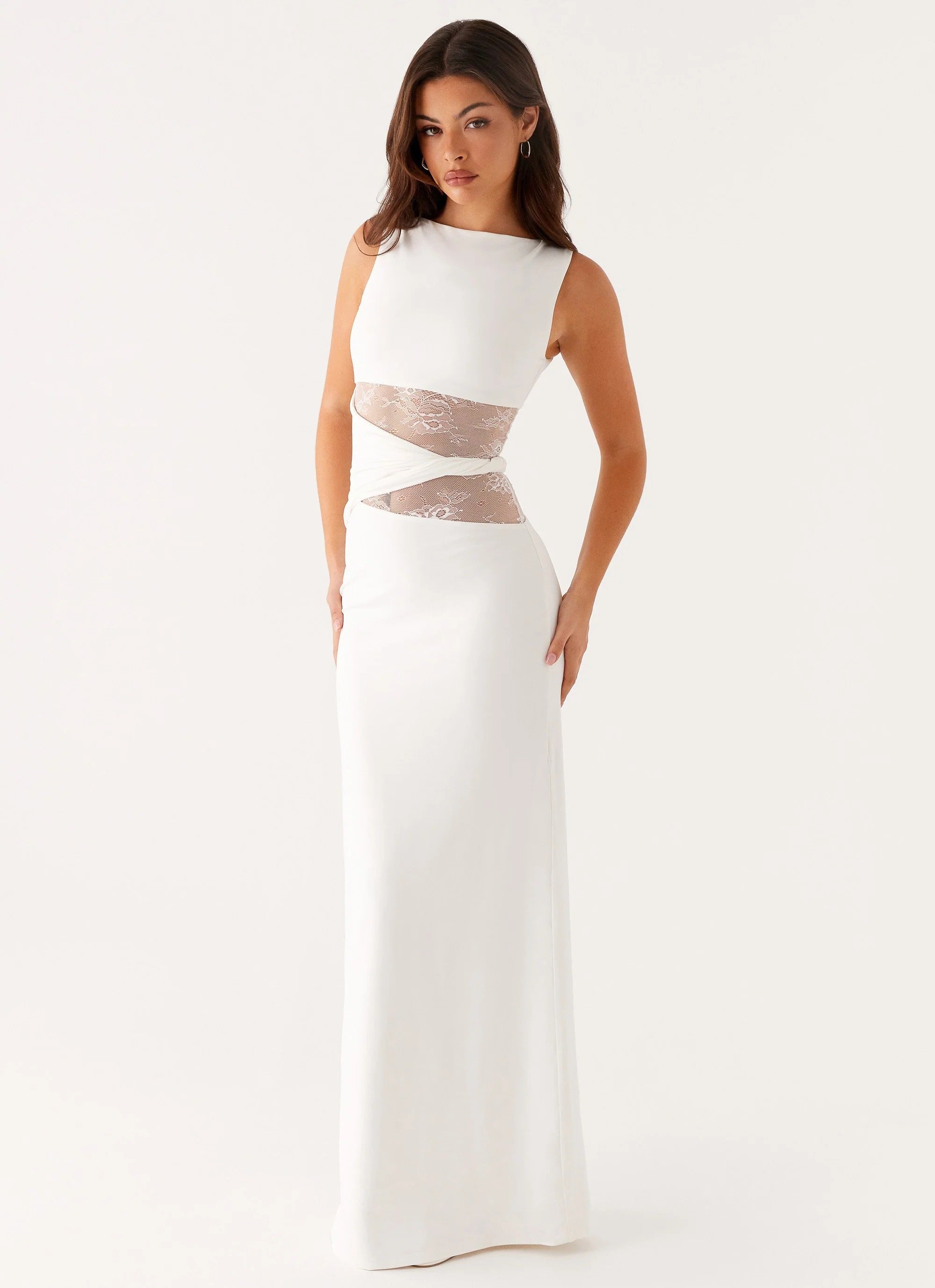 Larra – Figure Hugging Maxi Dress with Cutouts and Lacing