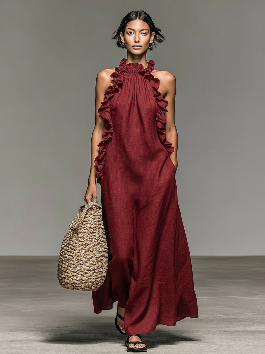 Blakely – Ruffled Sleeveless Maxi Dress