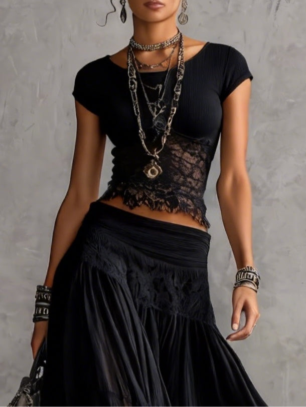 Clair – Elegant Pleated Maxi Skirt Set