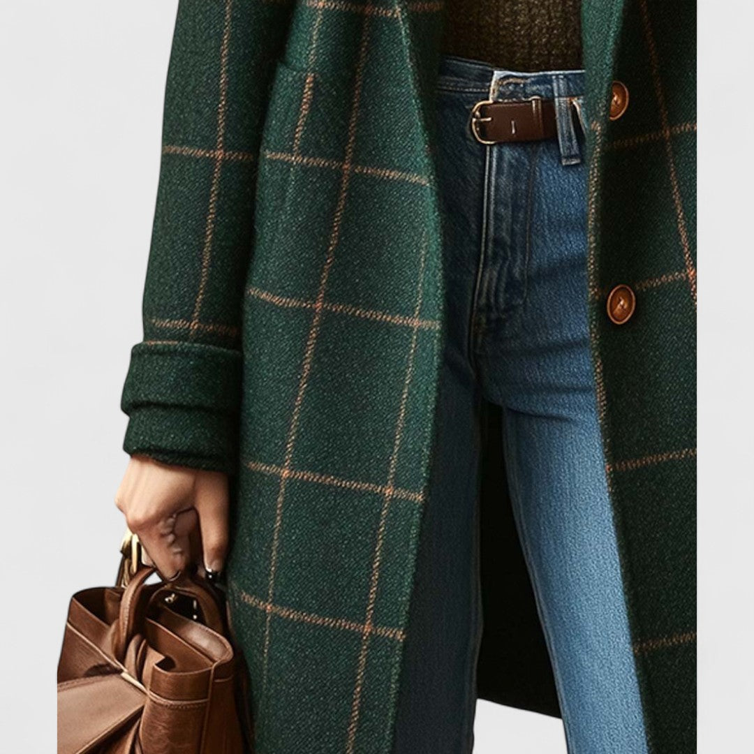 Mailey – Refined Plaid Coat for Everyday Elegance